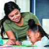 Mother and daughter learning